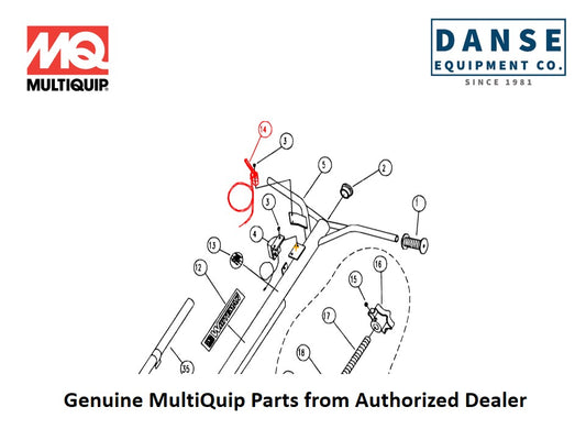 0302 Throttle Cable For J-Series Whiteman Walk-Behind Power Trowels By Multiquip