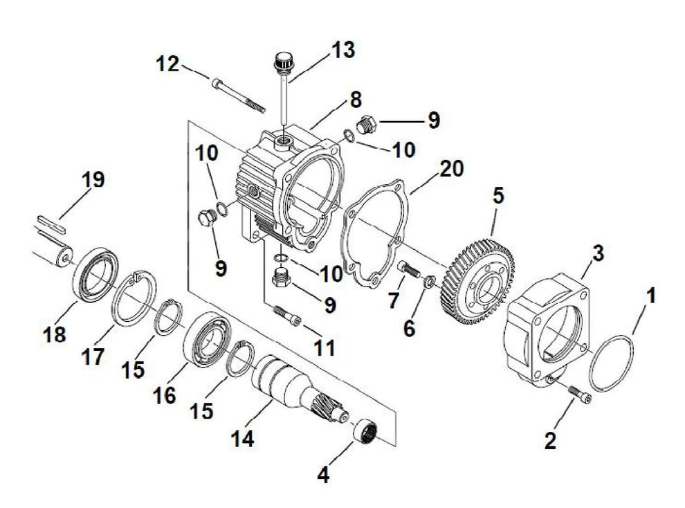 PS7560XL Pump Gearbox Assembly Parts