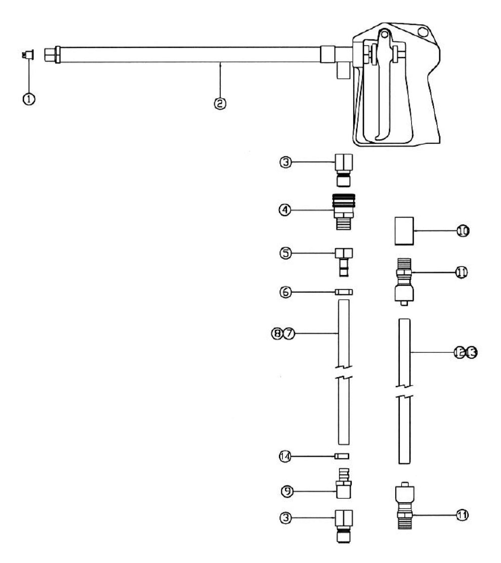 PS9910 Spray Wand Assembly Parts By Allen Engineering