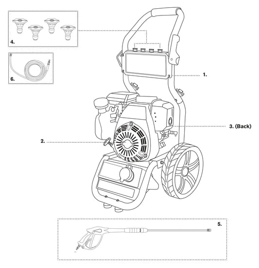 BE BE316HA Pressure Washer Assembly-1 Parts by BE Power Equipment