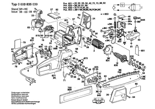 600835039 Bosch Saw Parts Diagram