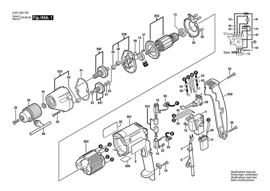 1000VSR (0601000703) Bosch 3 Bosch Electric Drill Parts Diagram