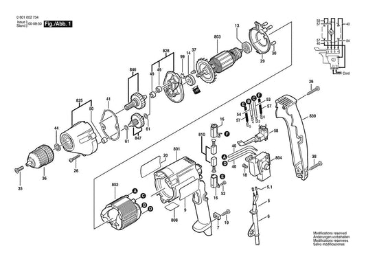 1027VSR (0601027734) Bosch 3 Bosch Electric Drill Parts Diagram