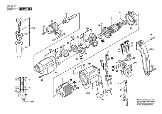 601028735 Bosch Electric Drill Parts Diagram