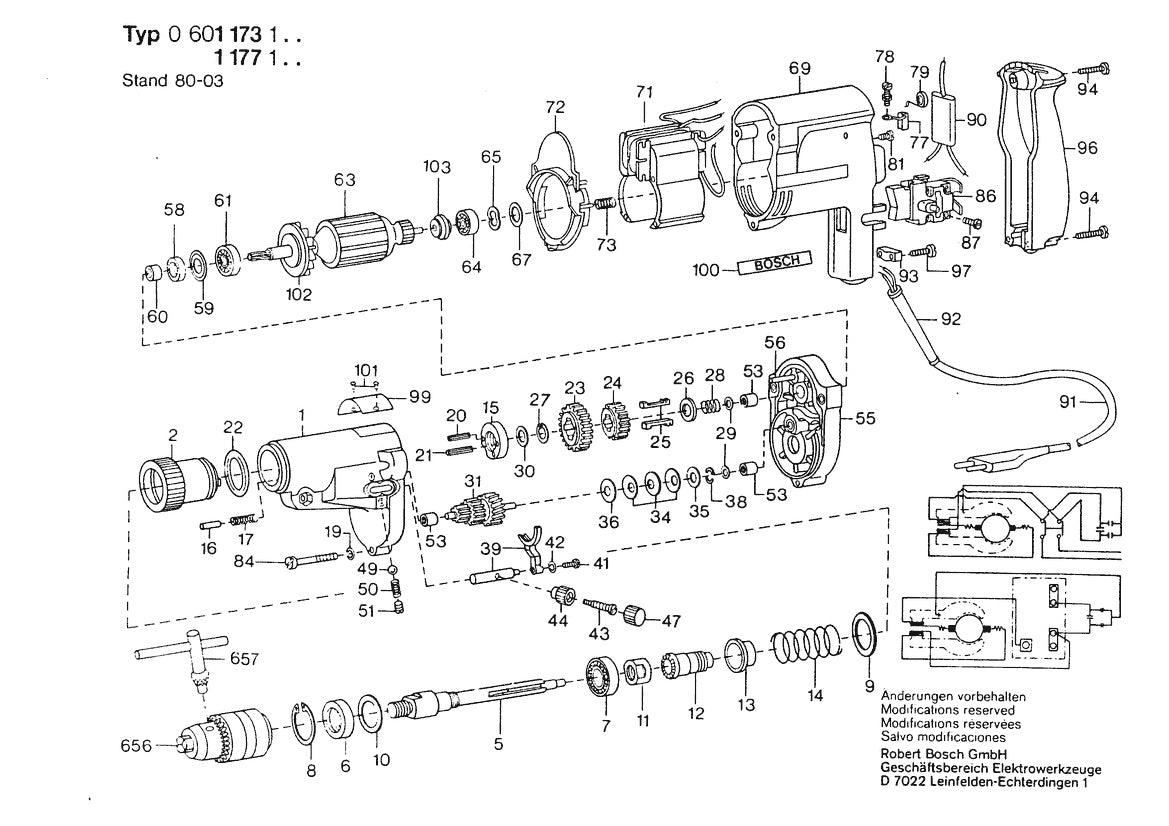 0601177101  Bosch Percussion Drill Bosch Electric Drill Parts Diagram