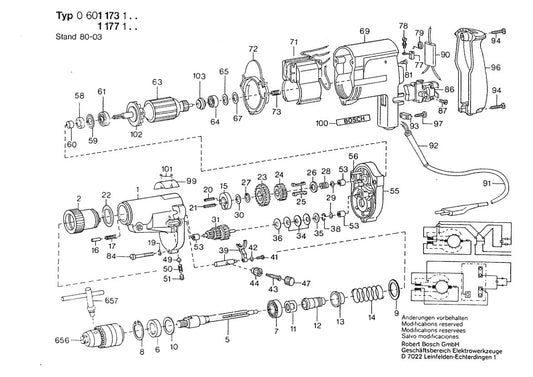 0601177101  Bosch Percussion Drill Bosch Electric Drill Parts Diagram