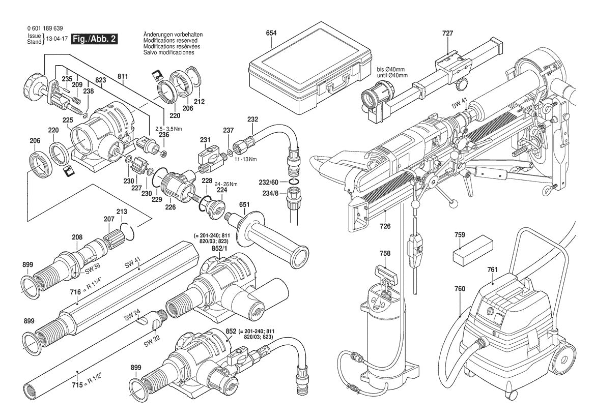 601189639 Bosch Electric Drill Parts Diagram