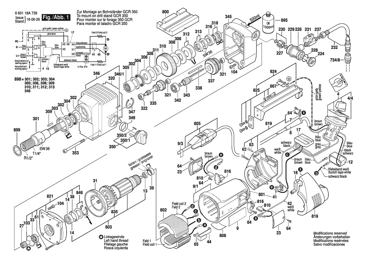 060118A739 Bosch Electric Drill Parts Diagram
