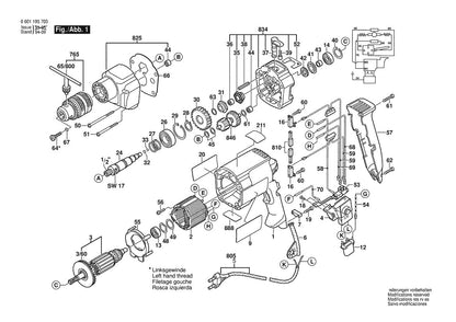 1195VSR (0601195739) Bosch 3 Bosch Hammer Drill Parts Diagram