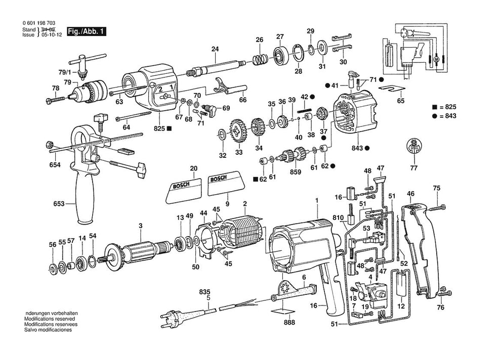 601198734 Bosch Electric Drill Parts Diagram