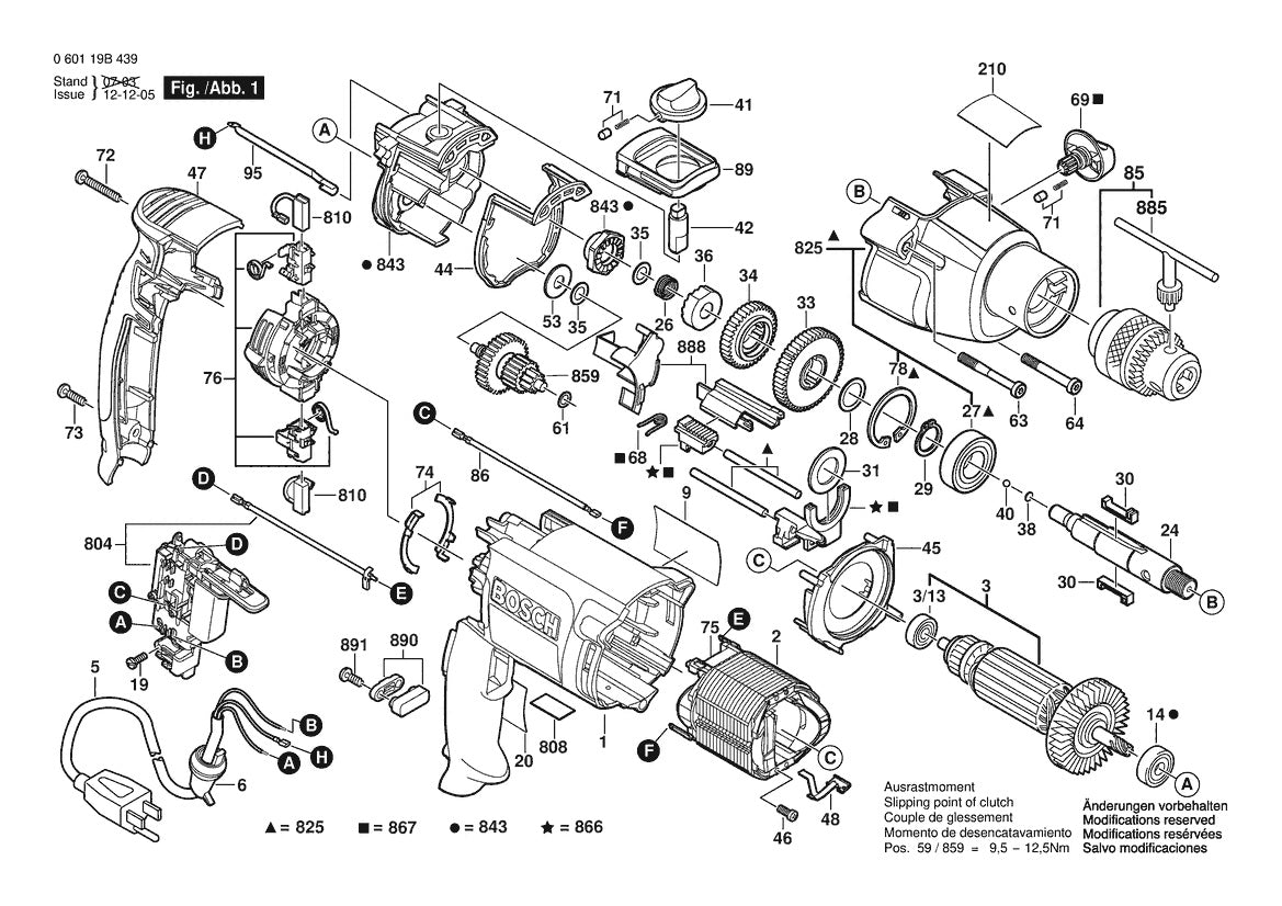 1199VSRK (060119B439) Bosch 1 Bosch Rotary Hammer Parts Diagram