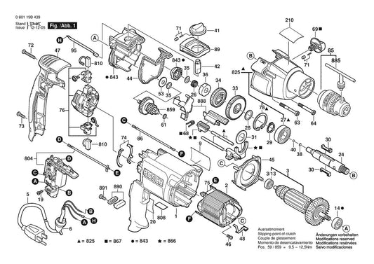 1199VSRK (060119B439) Bosch 1 Bosch Rotary Hammer Parts Diagram