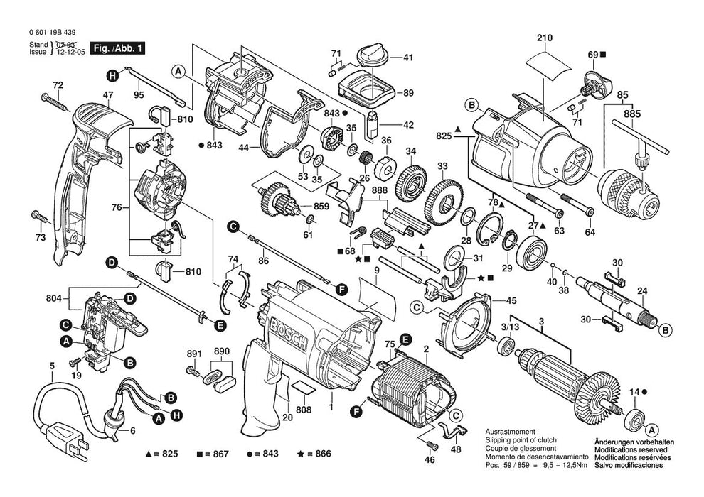 1199VSRK (060119B439) Bosch 1 Bosch Rotary Hammer Parts Diagram