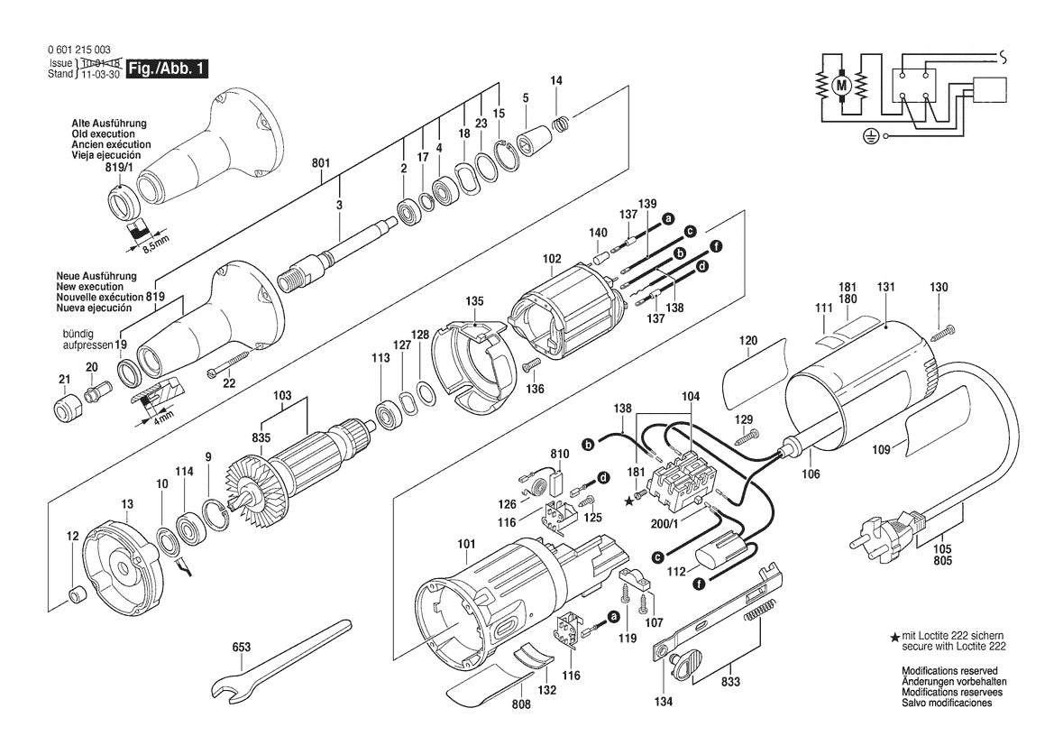 601215003 Bosch Grinder Parts Diagram
