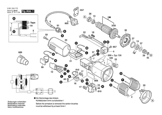 601250740 Bosch Sander Parts Diagram