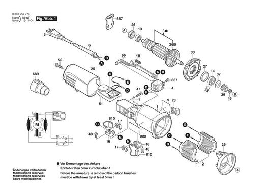 1250DEVS (0601250774) Bosch 6_ Dual-Mode Random Orbit Sander Bosch Sander Parts Diagram