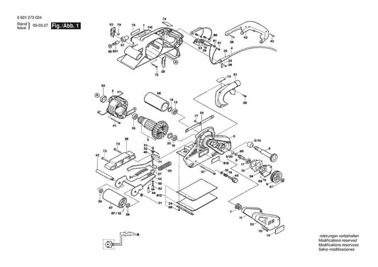 601273034 Bosch Sander Parts Diagram