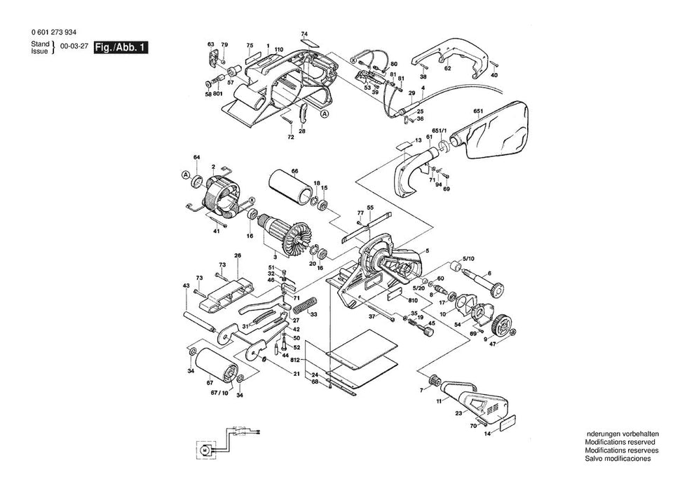 601273935 Bosch Sander Parts Diagram