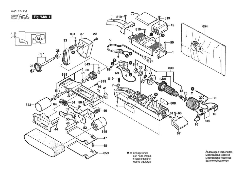 601274739 Bosch Sander Parts Diagram