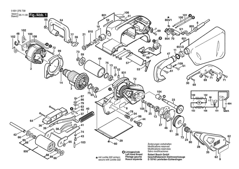 601276739 Bosch Sander Parts Diagram
