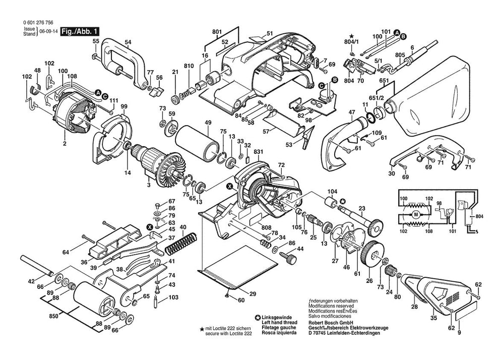 601276756 Bosch Sander Parts Diagram