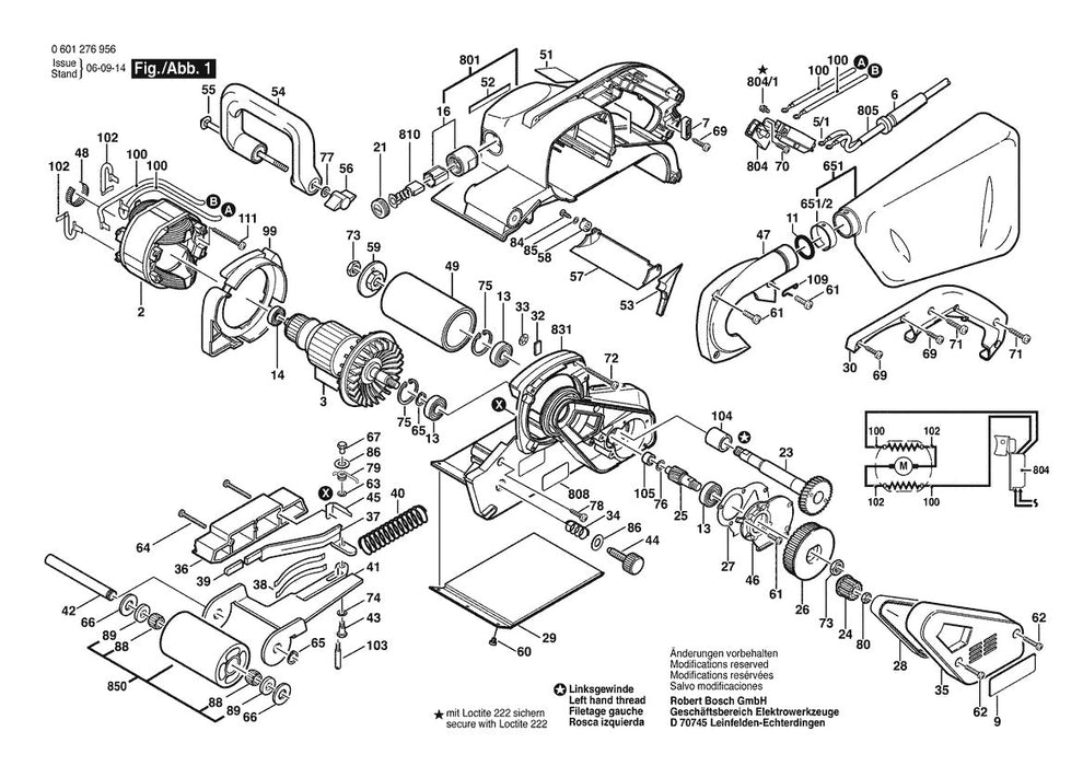 601276956 Bosch Sander Parts Diagram