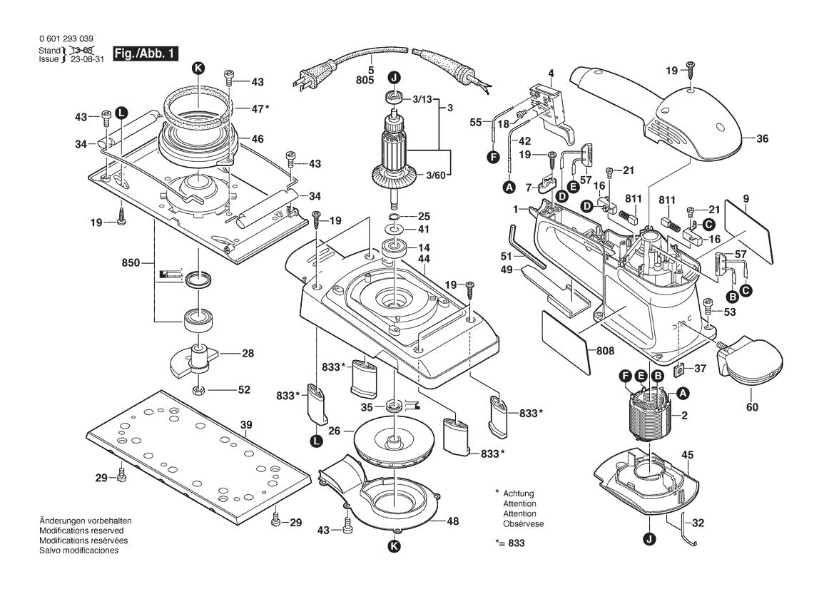 601293039 Bosch Sander Parts Diagram