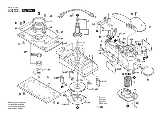 601293039 Bosch Sander Parts Diagram