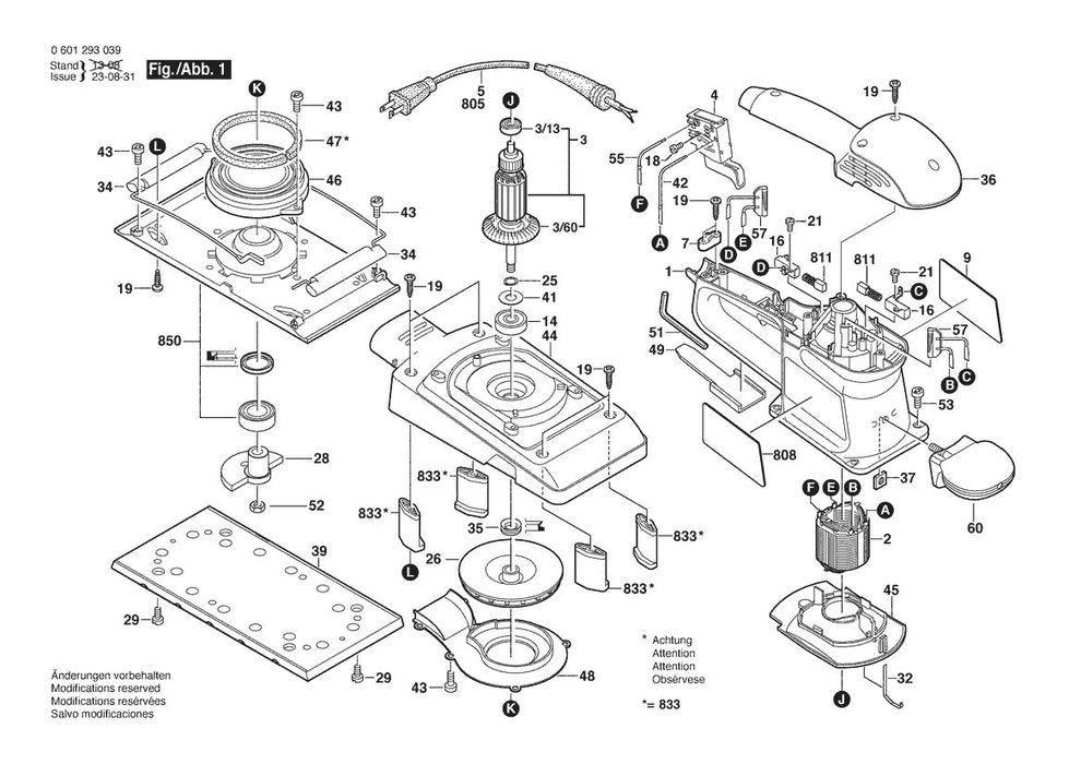 601293039 Bosch Sander Parts Diagram