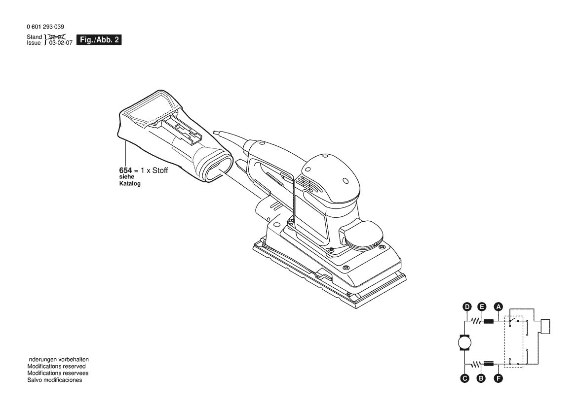 601293039 Bosch Sander Parts Diagram