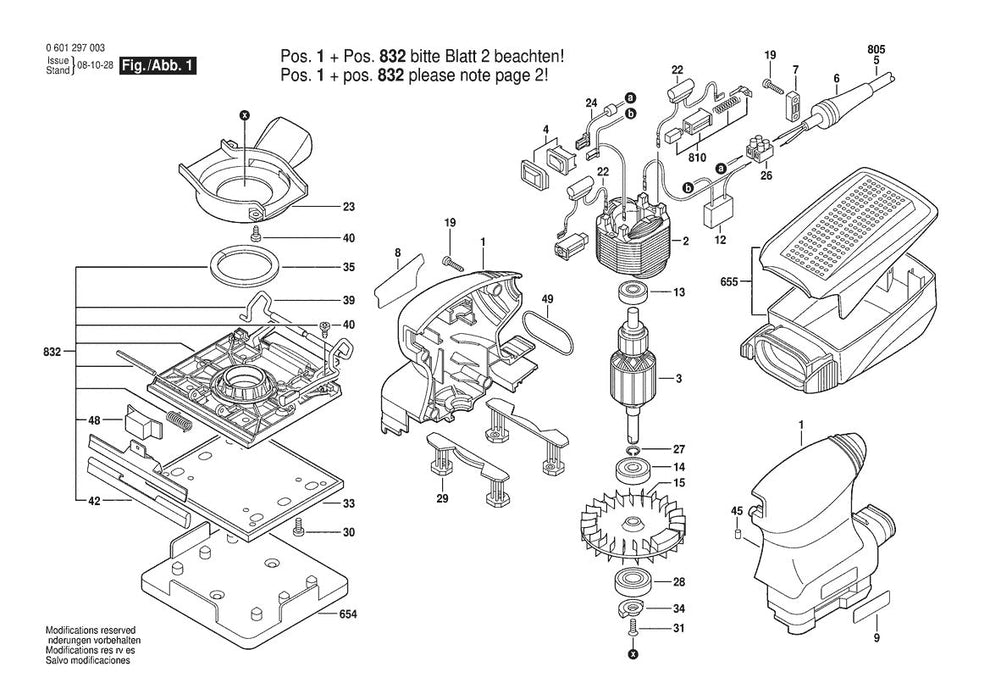 1297DK  Bosch 1 Bosch Sander Parts Diagram