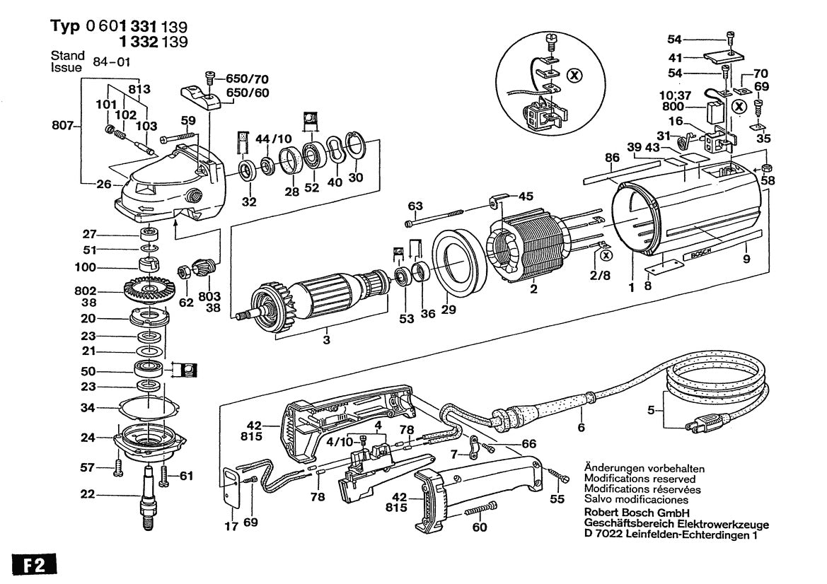 601331139 Bosch Grinder Parts Diagram