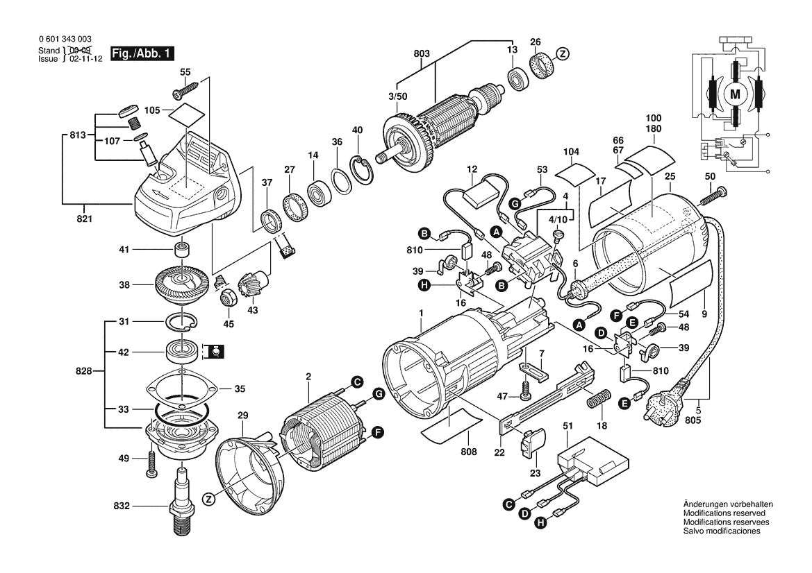 601343039 Bosch Grinder Parts Diagram