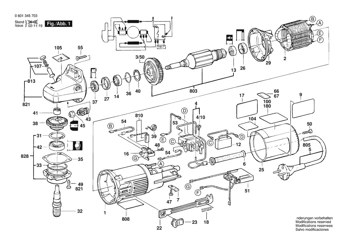 601345739 Bosch Grinder Parts Diagram