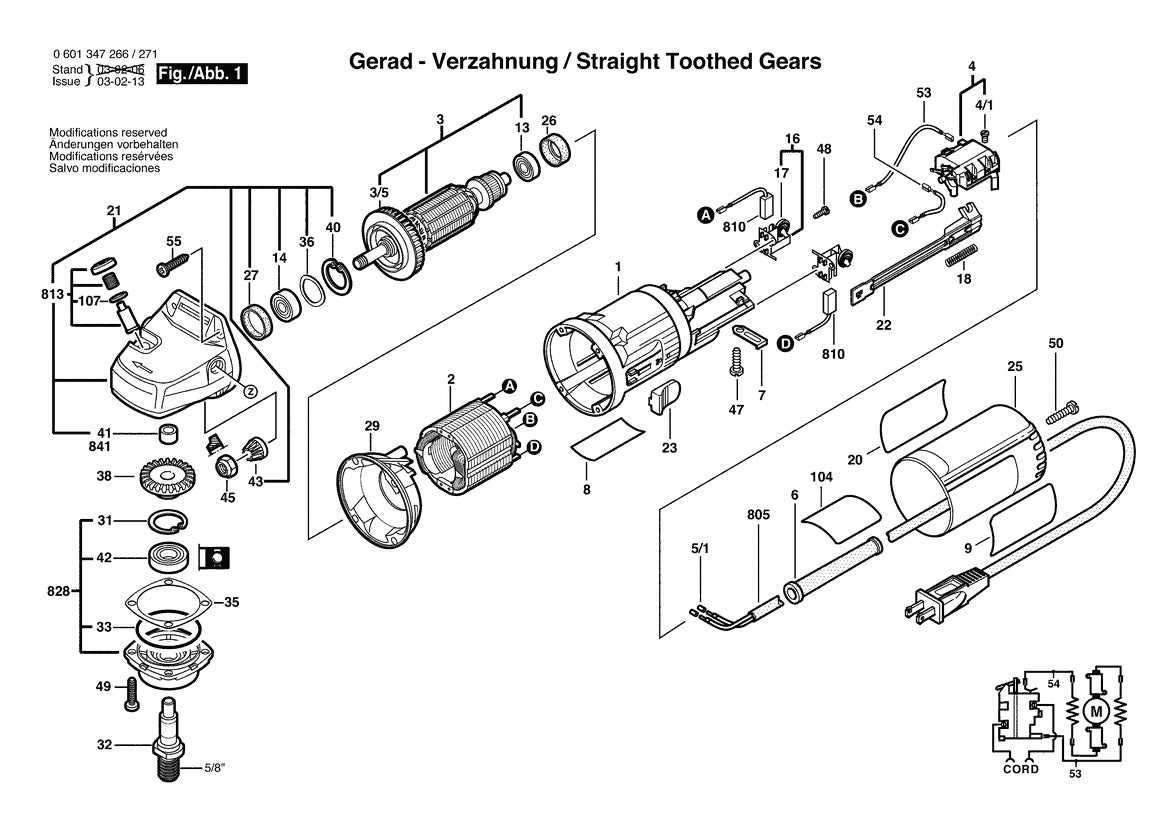 1347A (0601347266) Bosch 4-1 Bosch Grinder Parts Diagram