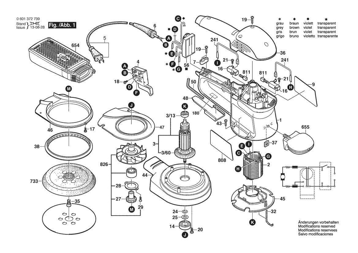 601372739 Bosch Sander Parts Diagram