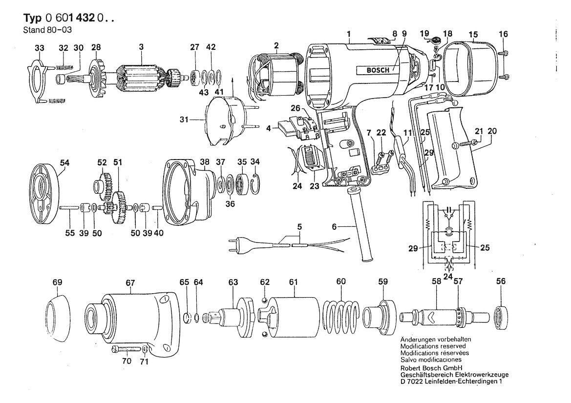 0601432001  Bosch Impact Wrench Bosch Impact Wrench Parts Diagram