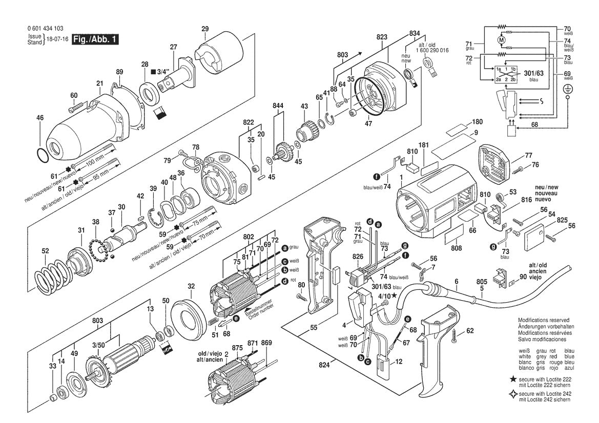 601434142 Bosch Impact Wrench Parts Diagram