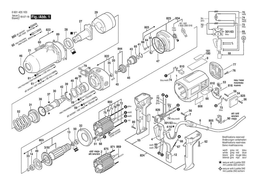 601435134 Bosch Impact Wrench Parts Diagram