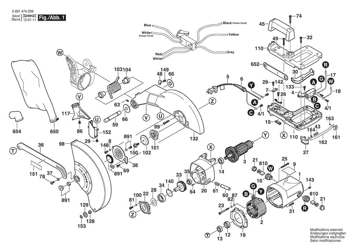 601474039 Bosch Miter Saw Parts Diagram