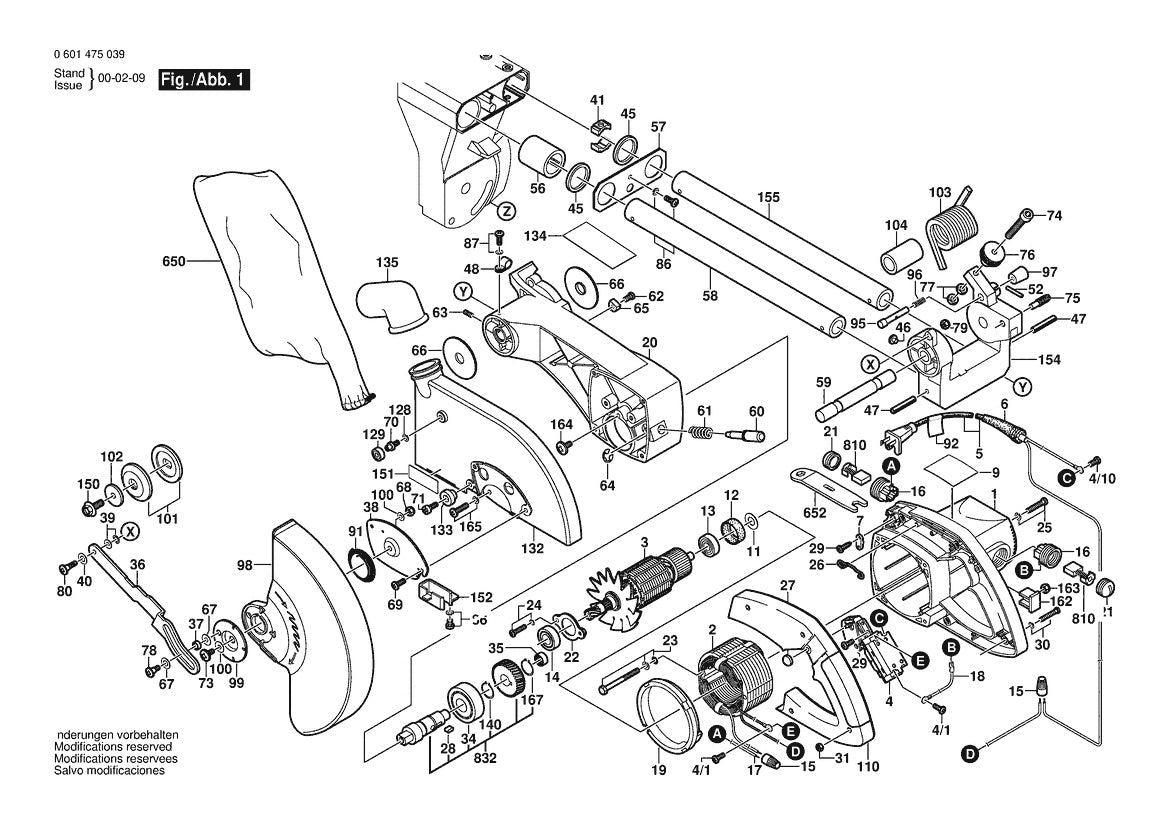 601475039 Bosch Miter Saw Parts Diagram