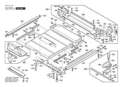 601476139 Bosch Table Saw Parts Diagram