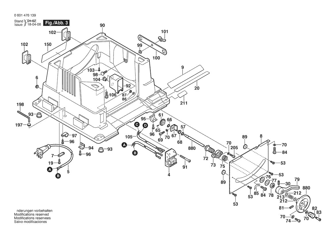 601476139 Bosch Table Saw Parts Diagram
