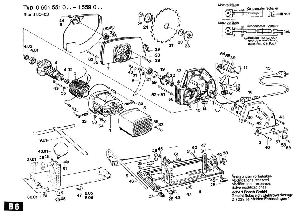 0601556017 Bosch Circular Hand Saw Parts Diagram