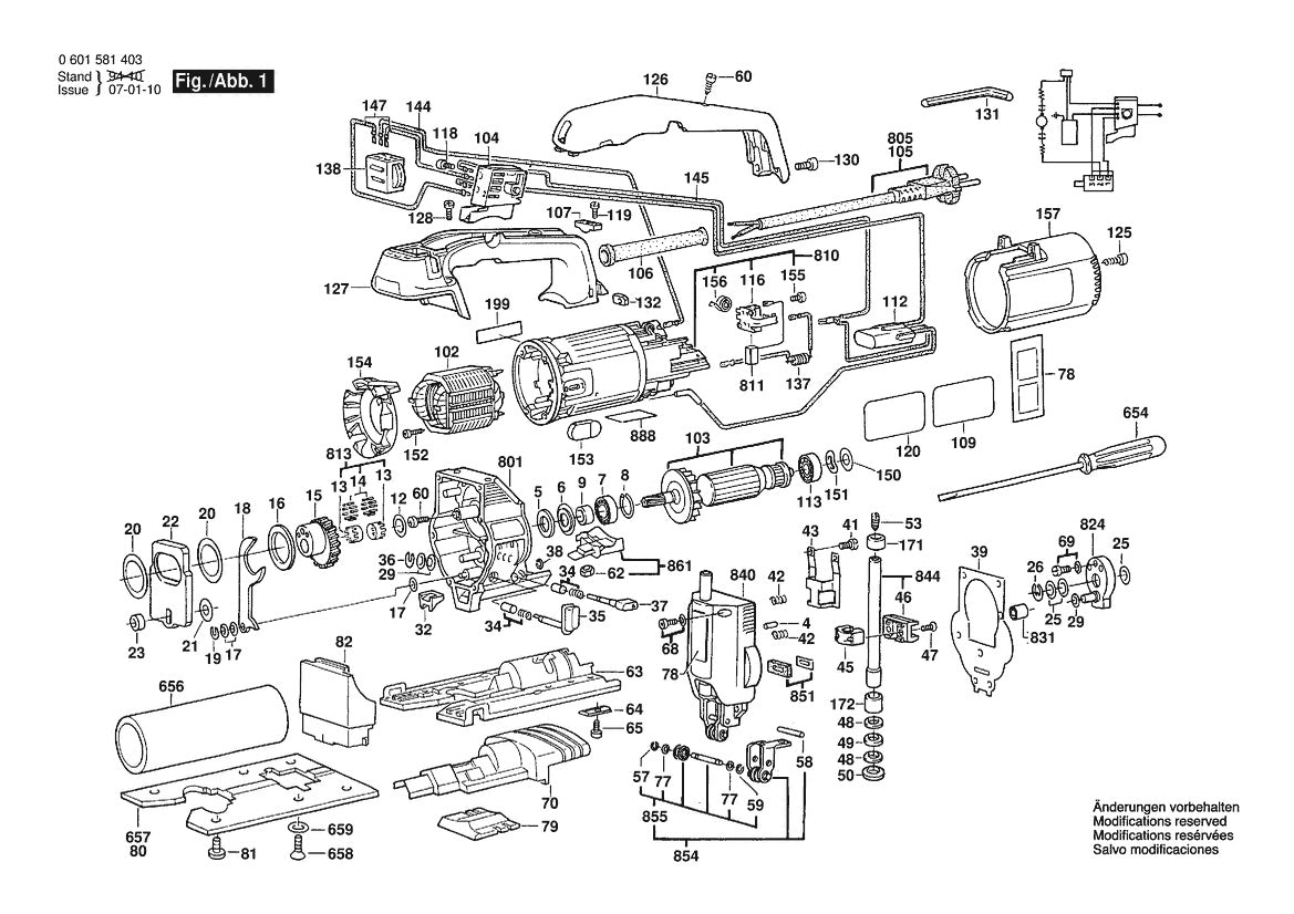 601581434 Bosch Jig Saw Parts Diagram