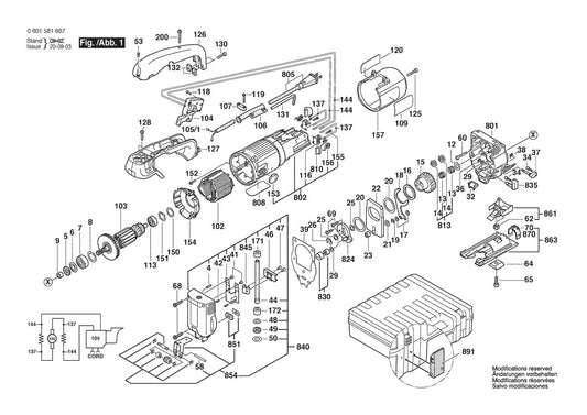 601581667 Bosch Jig Saw Parts Diagram