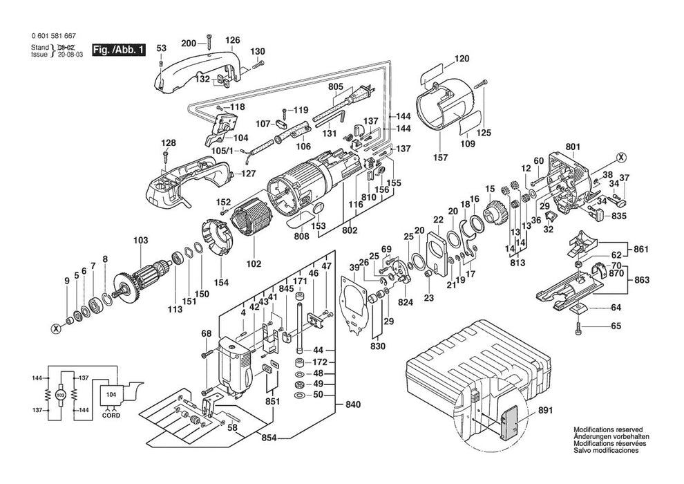 601581667 Bosch Jig Saw Parts Diagram