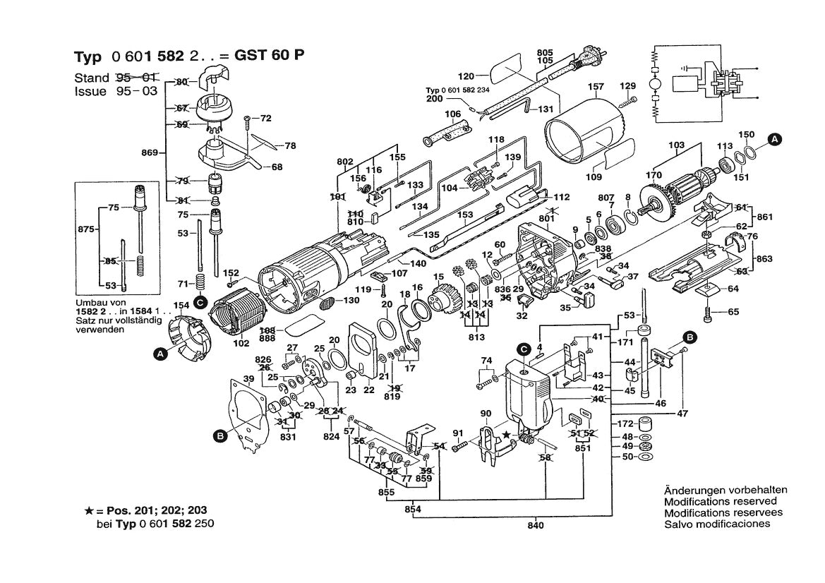 601582234 Bosch Jig Saw Parts Diagram