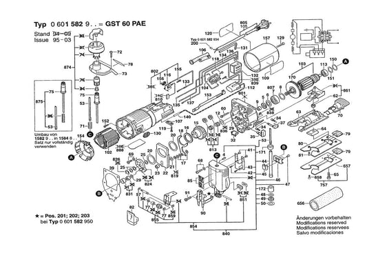 601582934 Bosch Jig Saw Parts Diagram