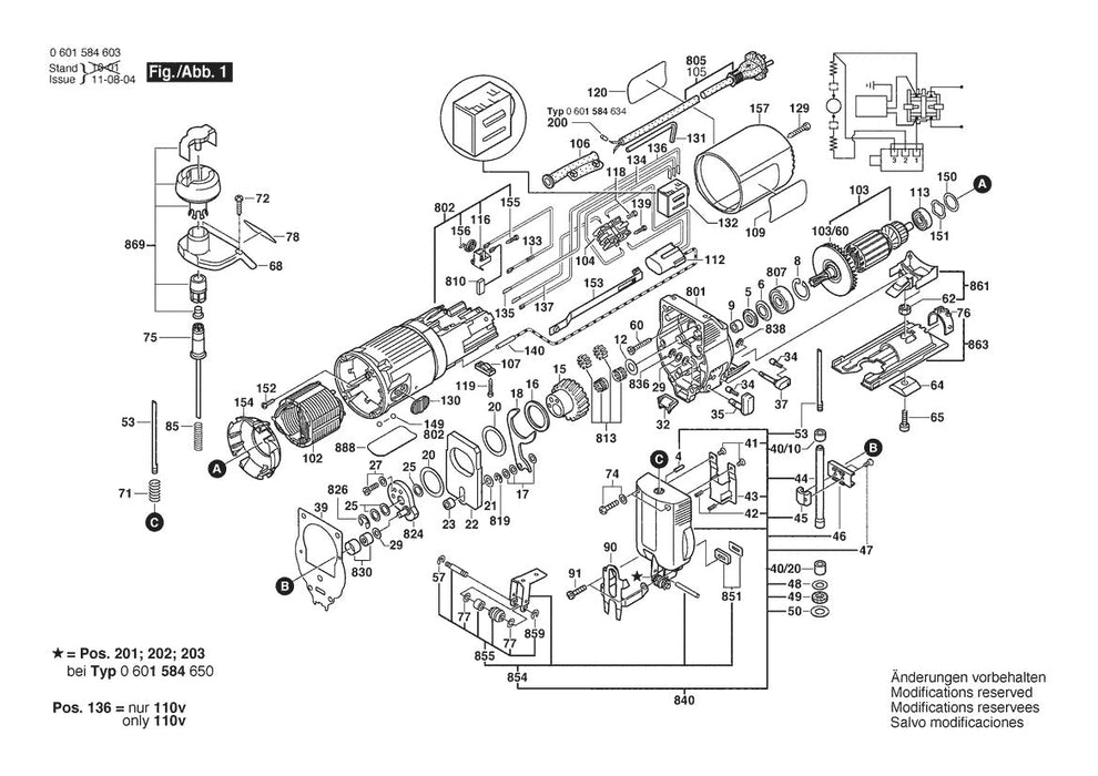 601584635 Bosch Jig Saw Parts Diagram